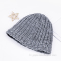 Chapeau de seau en tricot gris de haute qualité